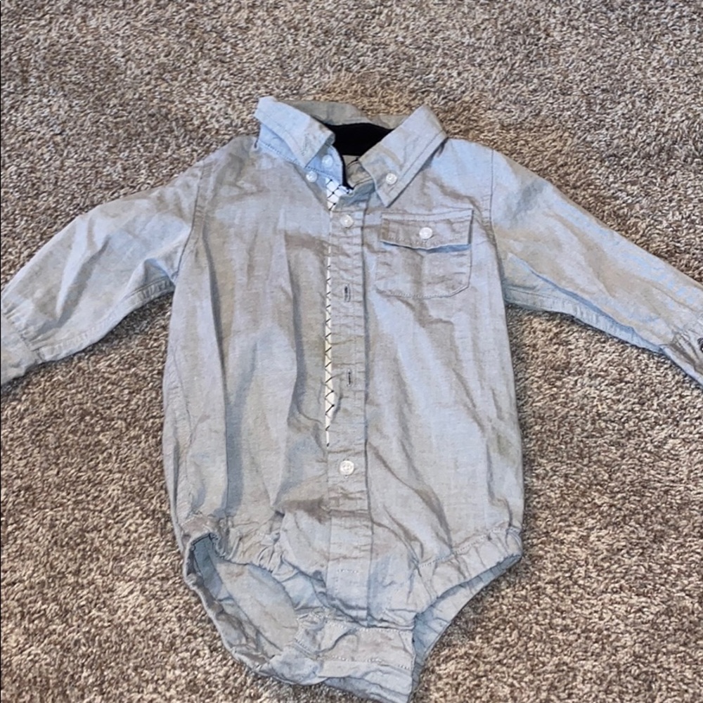 Button Down Bodysuit Gray (18-24m) .